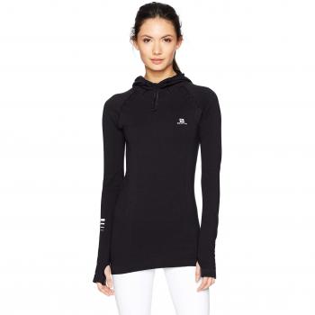 Salomon Damen Kapuzenpullover Lightning Pro Langarm, schwarz, Medium