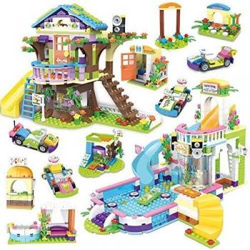 Educational Toy Set: Build a Treehouse & Pool (1274 Parts)