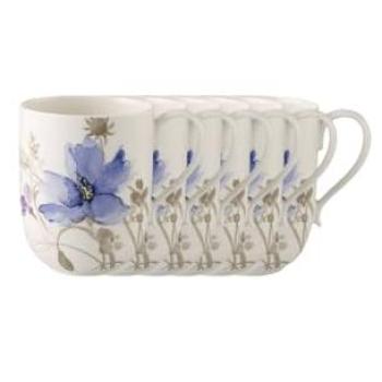 Villeroy & Boch Becher „Latte Macchiato“ Mariefleur Gris Basic 370 ml – 6‑Stück-Set