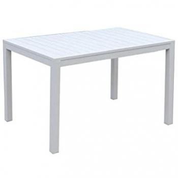 Tavolo Rettangolare in Alluminio Bianco Mod. Sullivan 70x53 cm h 75 cm