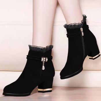 Bottines d'hiver pour femme, chaudes, imperméables, talons hauts, 35-43, Muje758