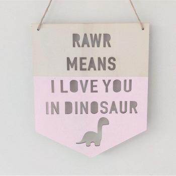 Kids Room Wooden Dinosaur Garland