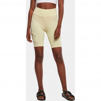 Shorts ciclismo donna con tessuto tech mesh, colore giallo