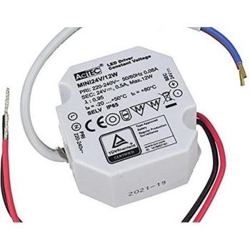 Convertidor Alimentación Mini Food IP67, 24V, 12W, 0.5A Linterna LED Compacto