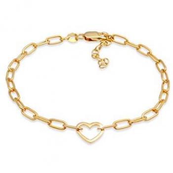 Elli Armkette »Armband Herz Glieder Oval Trend 925 Silber«