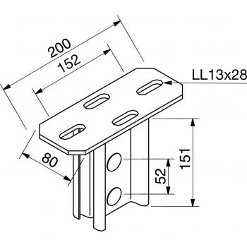 Rico 16A4‑A Kopfplatte H‑Stiel I80 – Profilschiene