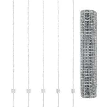 Valla Exterior 10 Postes de Acero Vidaxl 1,5m x 10m