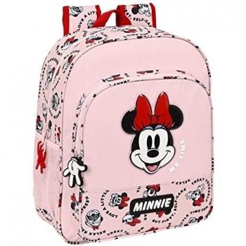 MOCHILA JUNIOR ADAPTABLE CARRO MINNIE MOUSE ME TIME 32x38x12cm