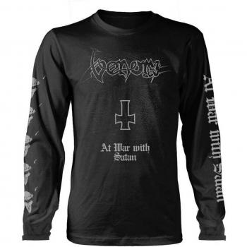 Camiseta Negra At War with Satan – Manga Larga