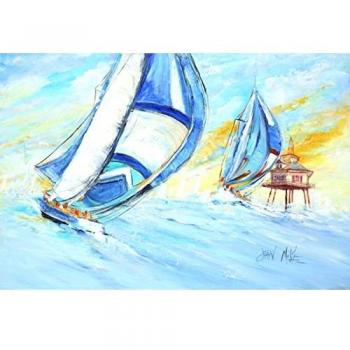 Caroline's Treasures Sailboats and Middle Bay Lighthouse Fabric Placemat