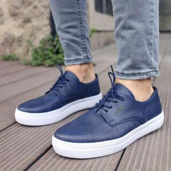 Chekich Scarpe Casual Blu Navy per Uomo in Pelle Sintetica CH061 37