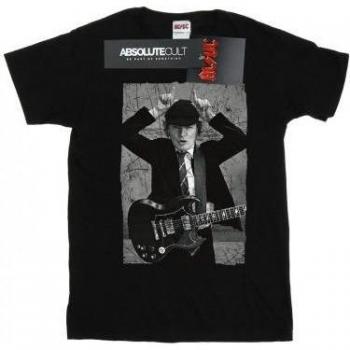 T-shirt da fidanzato AC/DC in cotone per donna con immagine di Angus Young