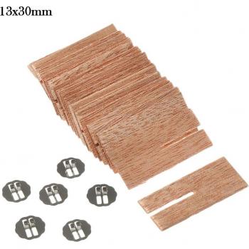 10pcs Cross Wooden Candle Wicks with Metal Base for DIY Candles