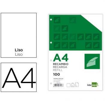 Recarga A4 Liderpapel 100 Folhas 100g/m² Liso 4 Furos Sem Margem