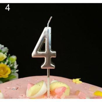 Number Candles Silver 3
