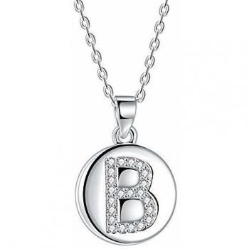 Collier Lettre Initiale B en Argent 925 avec Zircon