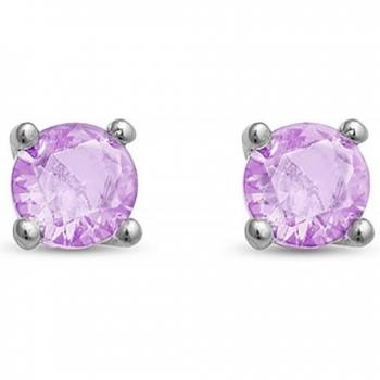 Luxenter 18K vergoldete Ohrringe, Amethyst-Zirkonia, 925er Silber