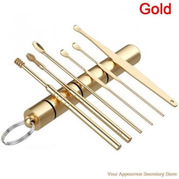 Kit de 6 Cucharas en Espiral de Acero Inoxidable para Cera y Oído
