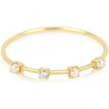 ROXI Women's Three Pearl Wedding Ring 925 Silver