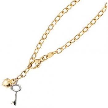 Fußkette JOBO 585 Gold – Kombi Gelbgold/Weiße gold – 26 cm