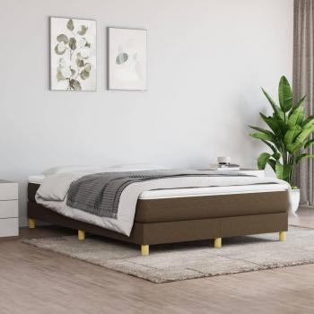 Lit marron foncé 140x200 cm sans matelas en tissu