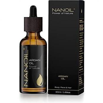 Nanoil Arganöl – natürliches, reines, kaltgepresstes, ungeröstetes Bio Arganöl. Pflegeöl für Haar, Körper und Gesicht, 50 ml. Naturpflege, Regeneration, Hitzeschutz und Anti-Aging