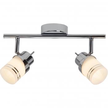 HEDA Decken-Spot 360 lm, 2‑Flammen, 5 W LED, 3000 K, Eisen/Chrom, G36813/77