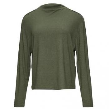 S.Oliver Langarmshirt in Khaki mit Ziernaht