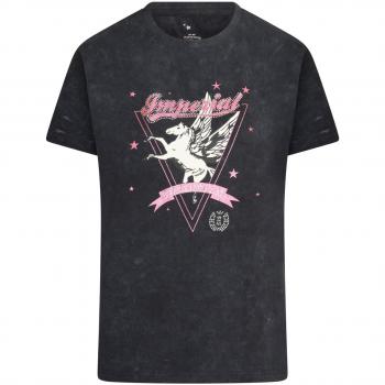Camiseta negra Imperial Riding Blossom para mujer