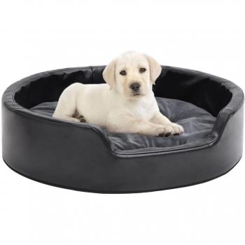 Cuscino per Cani Nero e Grigio 69x59x19 cm in Peluche e Similpelle