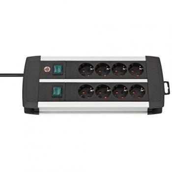 Regleta Premium Alu-Line de 8 Tomas y 3 Interruptores