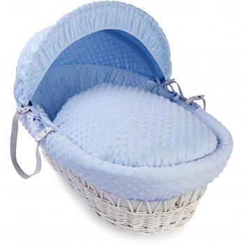 Dimple White Wicker Moses Basket with Bedding