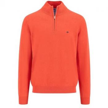 Fynch Hatton Superfine Poppy Red Half Zip – Men's Large