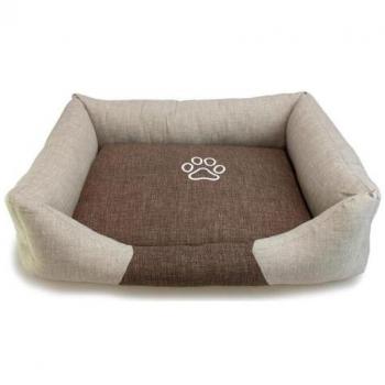 Letto Quadrato “Eleganza” 70×55×19 cm marrone-beige
