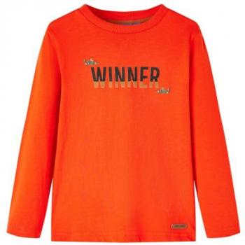 Kids' Long Sleeve T-Shirt in Bright Orange 92