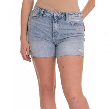 Manga Corta Guess: Short Midi Azul para Mujer 28 (Algodón)