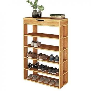 Scarpiera armadio con 5 ripiani, teak