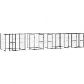 VidaXL Perrera de exterior de acero con techo 21,78 m²