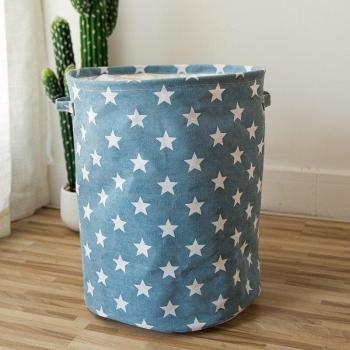 Foldable Cotton and Linen Star Toy Storage Basket