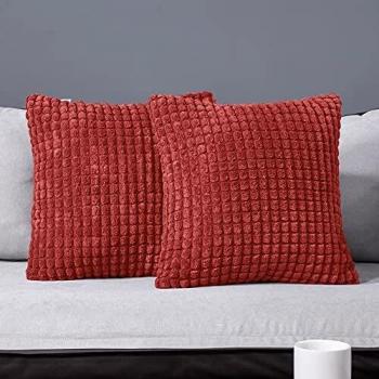 Deconovo Girl’s Living Room Red Pillow Covers – Set of Two