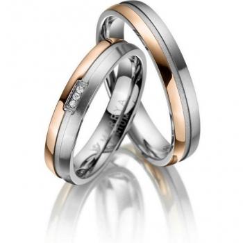 Ehering in Titan, Gold/Silber – MARRYA – 52 mm