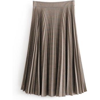 Plaid Midi Jupe de Bureau Tangada – Version Plissée