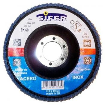 Lijador Sifer 115x22 Inoxidable Grano 80