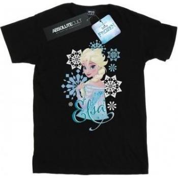 T-shirt Bianca Disney Frozen con Elsa e Fiocchi di Neve
