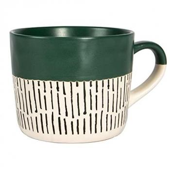 Sage Dipped Dash Stoneware Coffee Mug