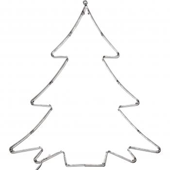Metall-Silhouetten-LED-Baum Star Trading SA000025 – 50 Warmweißes Licht, Silber