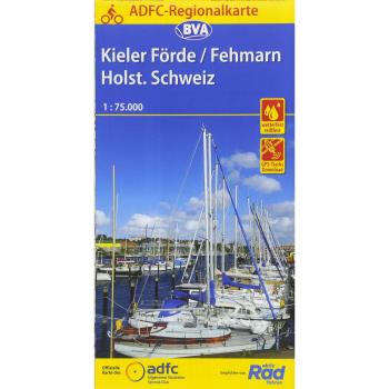ADFC-Regionalkarte Kieler Förde/Fehmarn/Holsteinische Schweiz mit Tagestouren-Vorschlägen, 1:75.000
