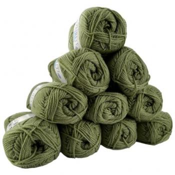 Lot de 10 pelotes de laine Azurite Vert Olive