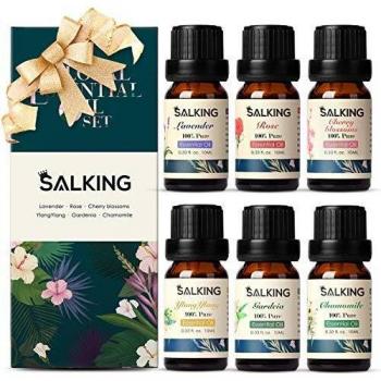 Aromaterapia Fiori Set Olio Essenziale 6 x 10 ml Lavanda Rosa Gardenia Ylang Ylang