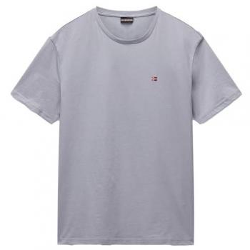 Gray Napapijri 2XL Male T-Shirt with Embroidery